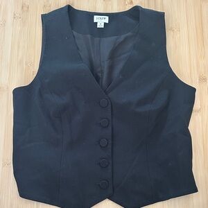 J. Crew Black Tailored Button Vest